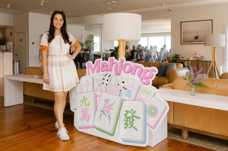 Stacy hosting a NoFo Mahj gathering.