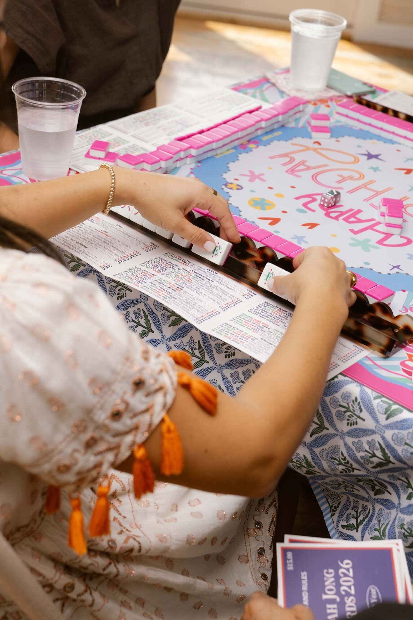 A NoFo Mahj table ready for a game.