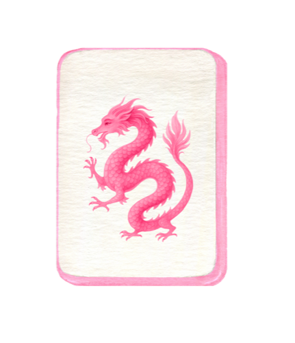 Red dragon mahjong tile